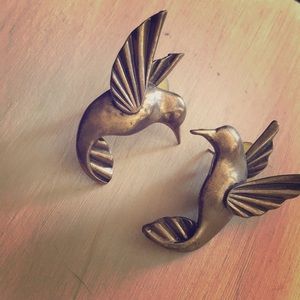 Brass Humming Bird Earrings